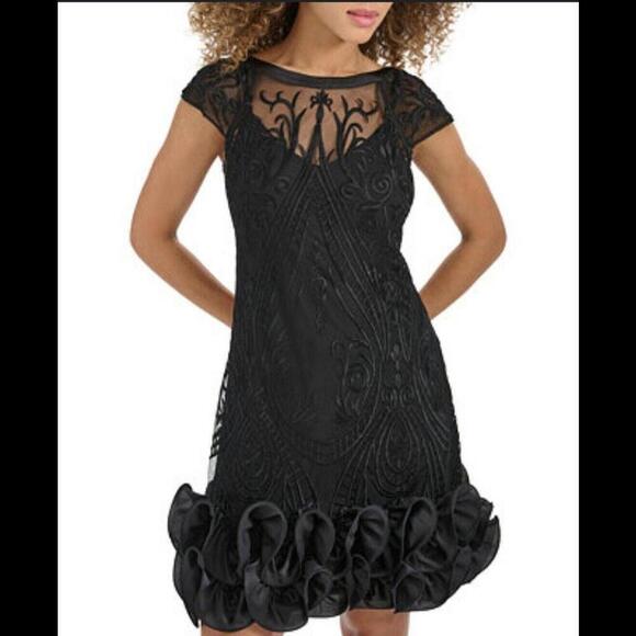 Guess Floral-Ruffled Hem Women's Mesh / Lace Dress In Size 4 - Picture 1 of 9